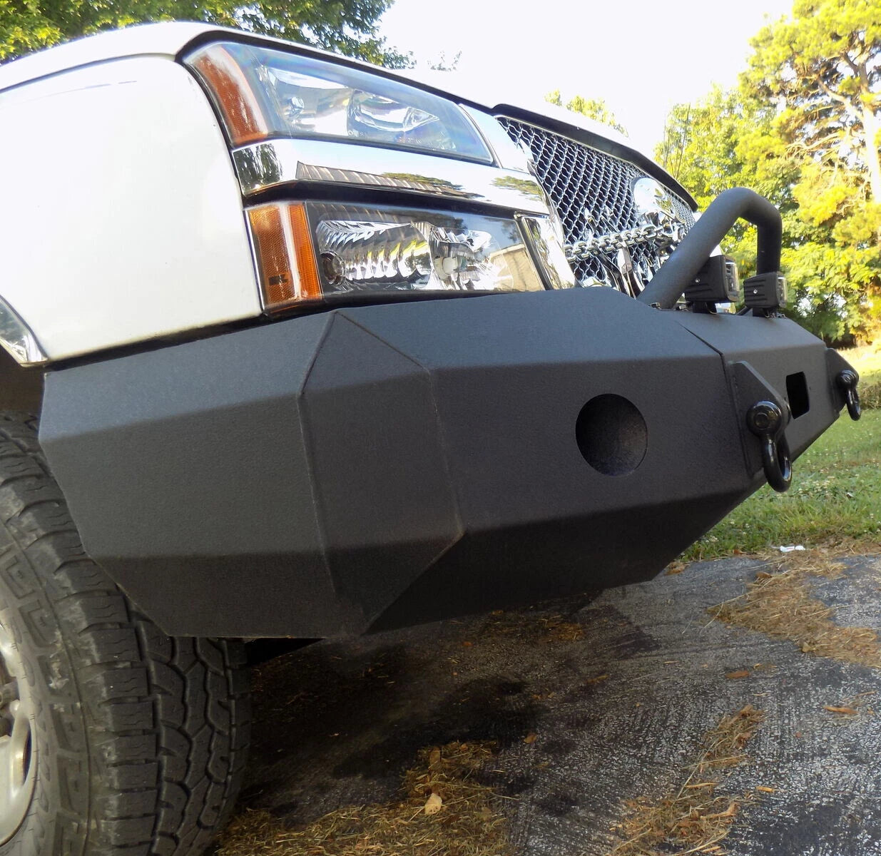 Front Bumper with Winch Plate & Light Hole for Chevy Silverado 1500 (2003–2006)