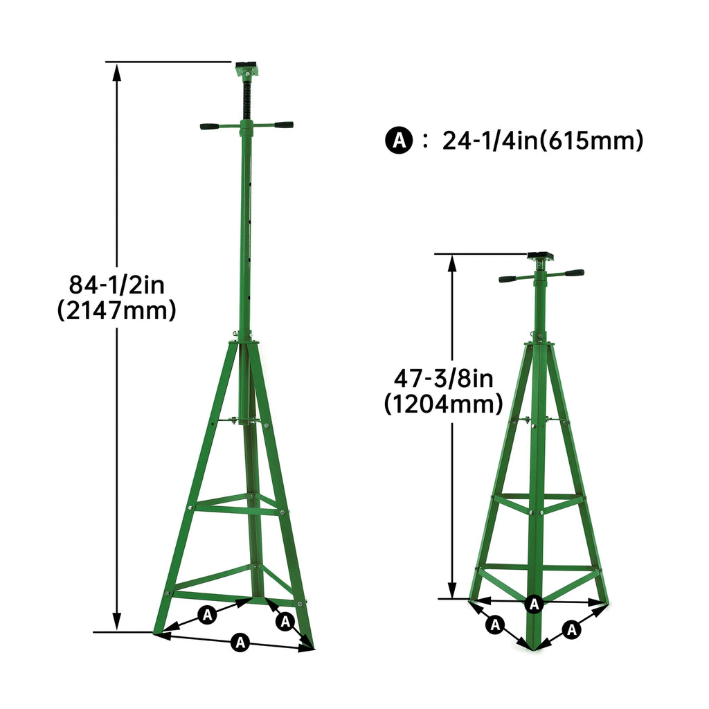 4000lb Tripod Jack Stand for Automotive Under Hoist (High Lift)