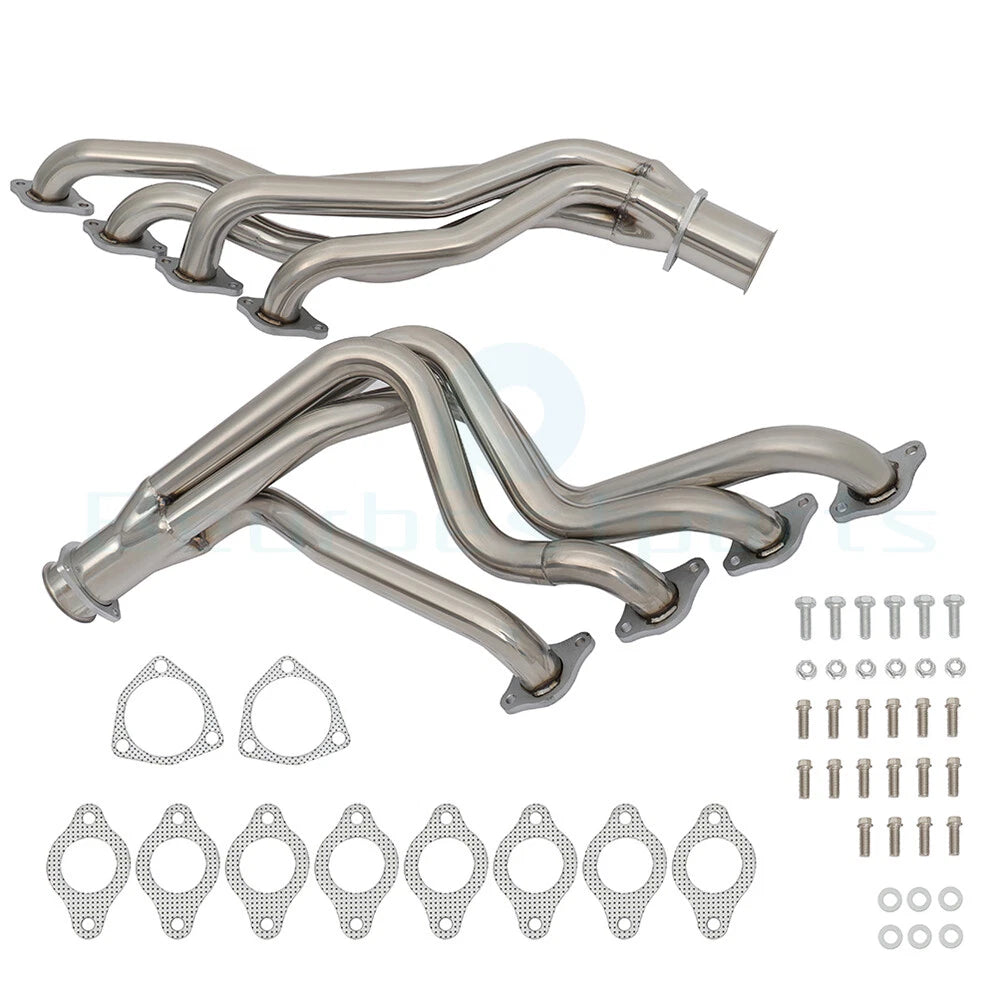 Pair Long Tube Headers for Chevy Big Block 396 402 427 454 (1967–1972)