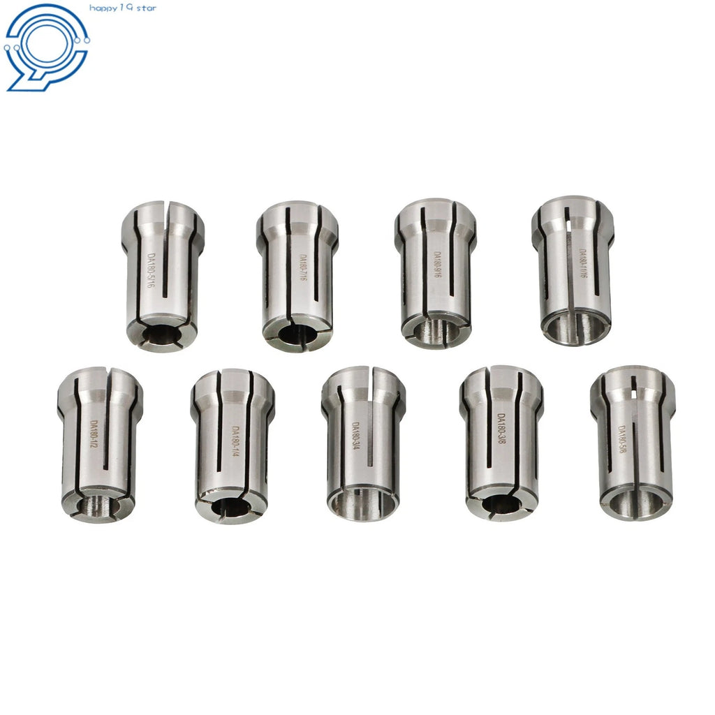 9 Pack Double Angle Collets for CNC Mill Lathe (1/4 to 3/4 Inch)