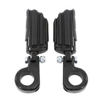 1 1/4" Black Highway Engine Guard Footpeg Mount Clamps for Harley