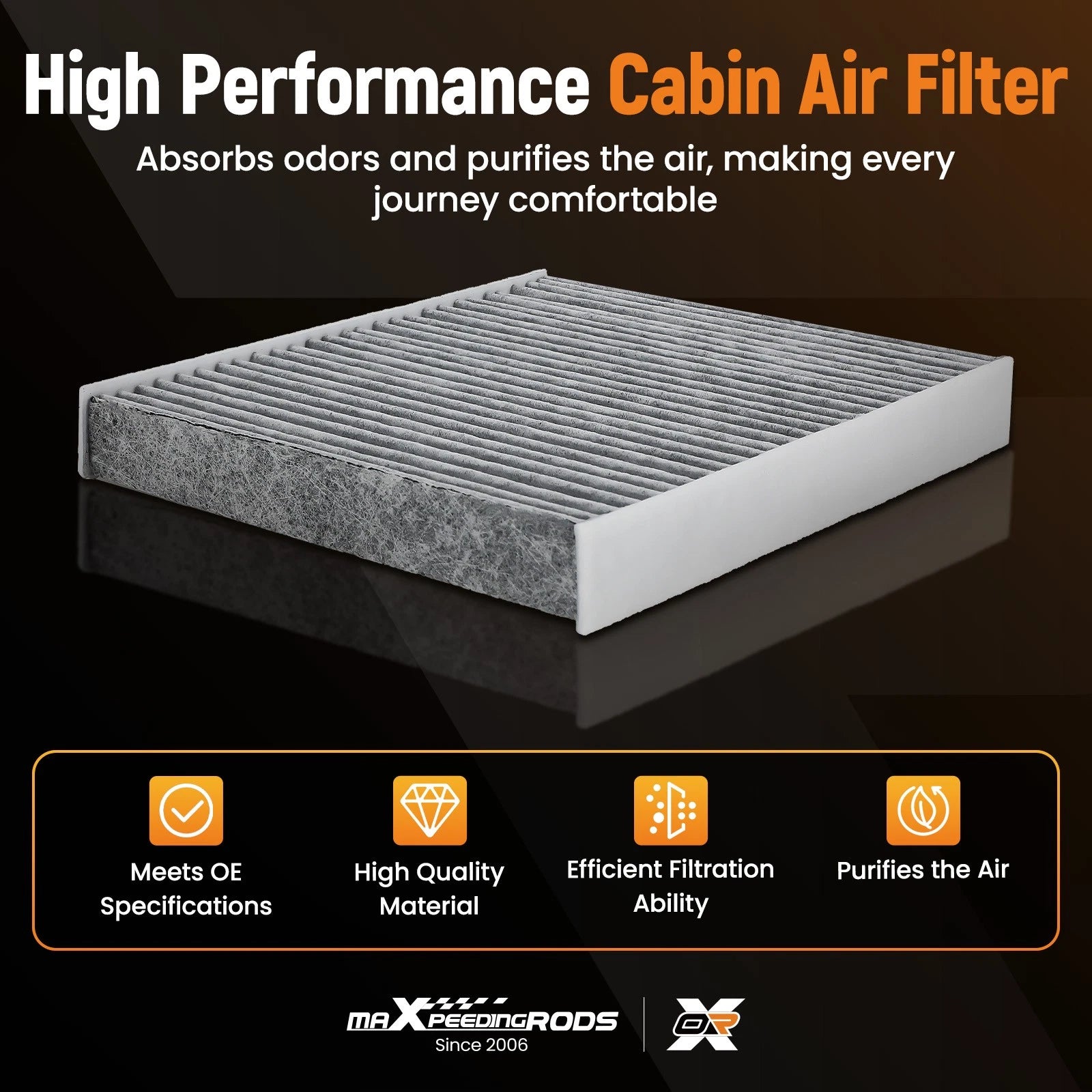 Set of 4 Cabin Air Filters for Kenworth T800 T880 T900 (2011–2019)