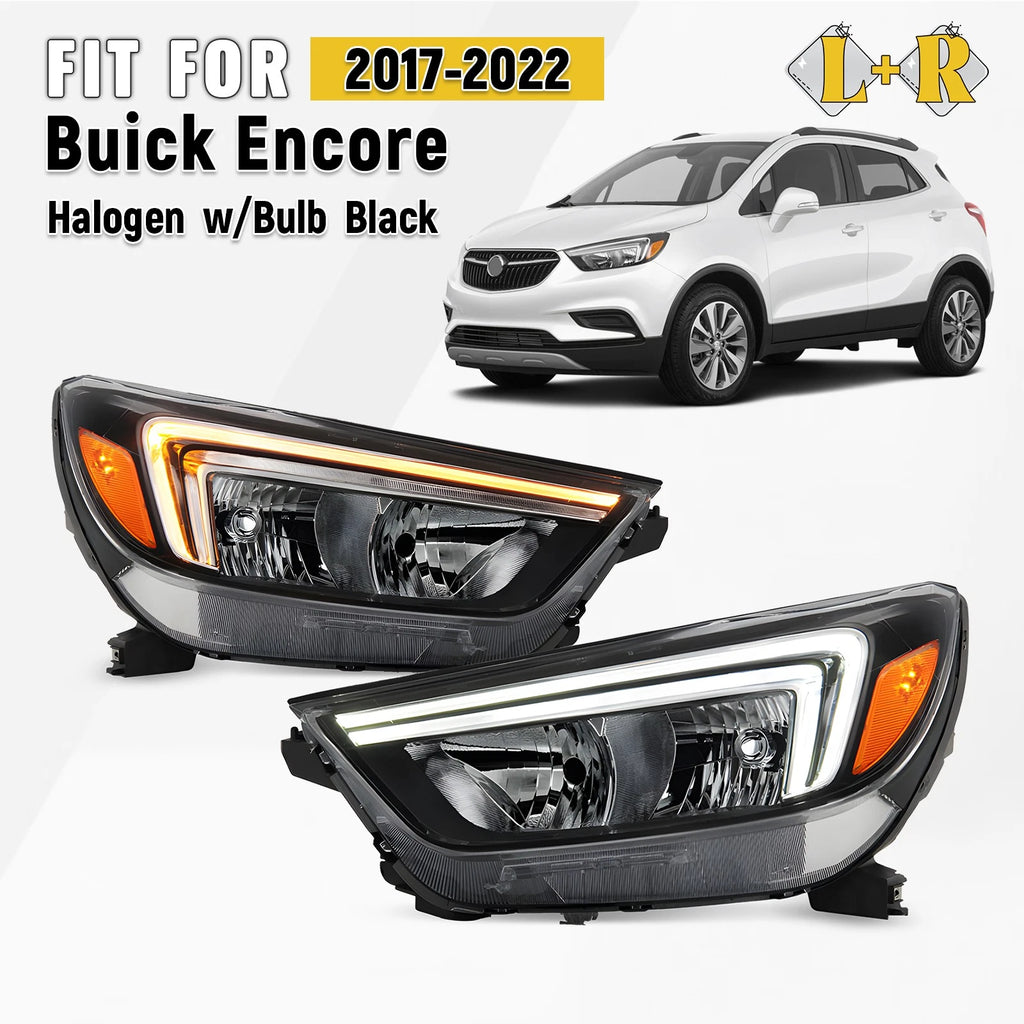 Set of 2 Halogen Headlights w/LED DRL for Buick Encore (2017–2022)