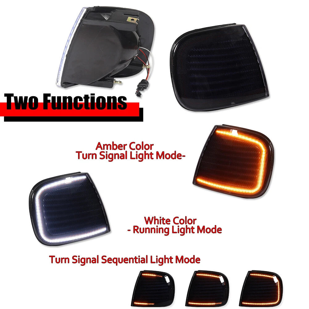 Smoke Front Switchback LED Parking DRL Turn Signal Lights for Ford F-Series