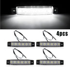 4x Super-Bright Marine Grade 12V Waterproof White 6 LED Lights