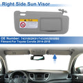 Right Side Sun Visor for Toyota Corolla (2014–2018) No. 7431002K91 Gray