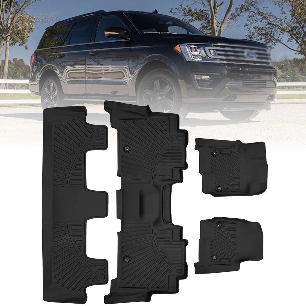 Set of 4 TPE All Weather Floor Mats Liners for Ford Expedition (2018–2025)