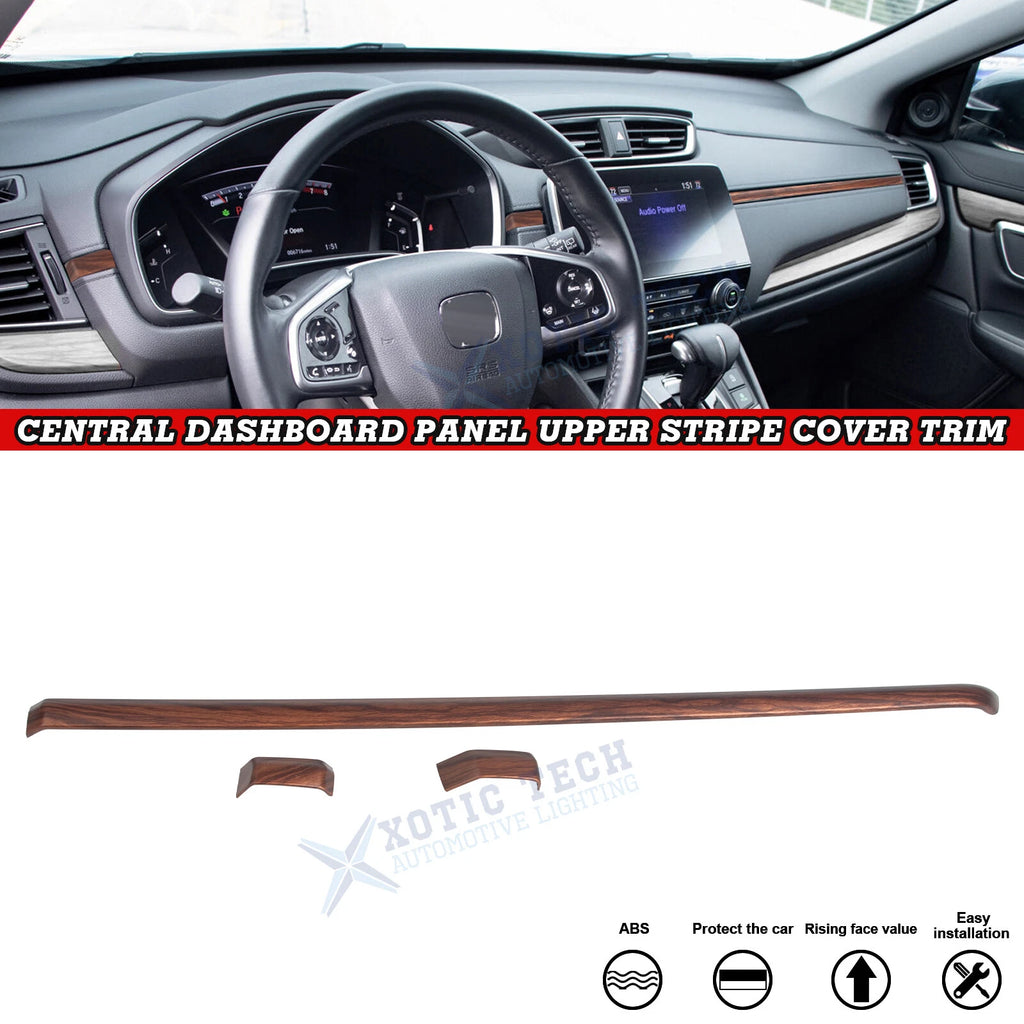 Peach Wood Grain Dashboard Panel Upper Stripe Cover for Honda CR-V (2017–2022)