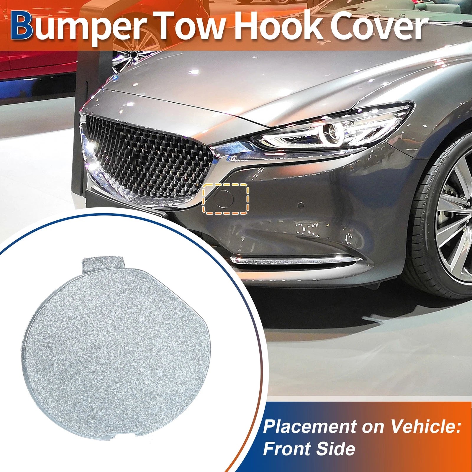 Tow Hook Cover for Mazda 6 Atenza (2013–2021) No.GW6T50A11AA Silver Tone