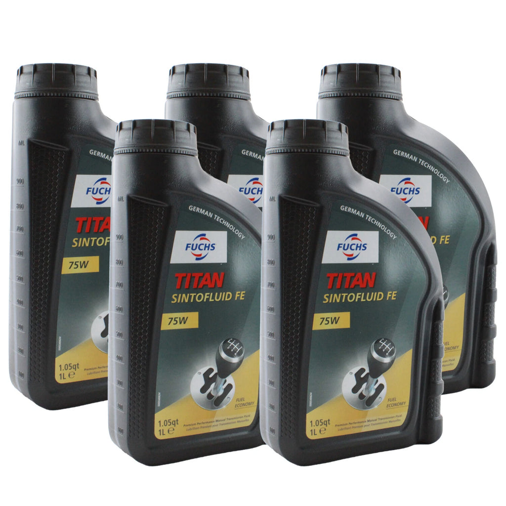5 Liter Fuchs TITAN SINTOFLUID FE SAE 75W Manual Transmission Fluid (5 x 1L)