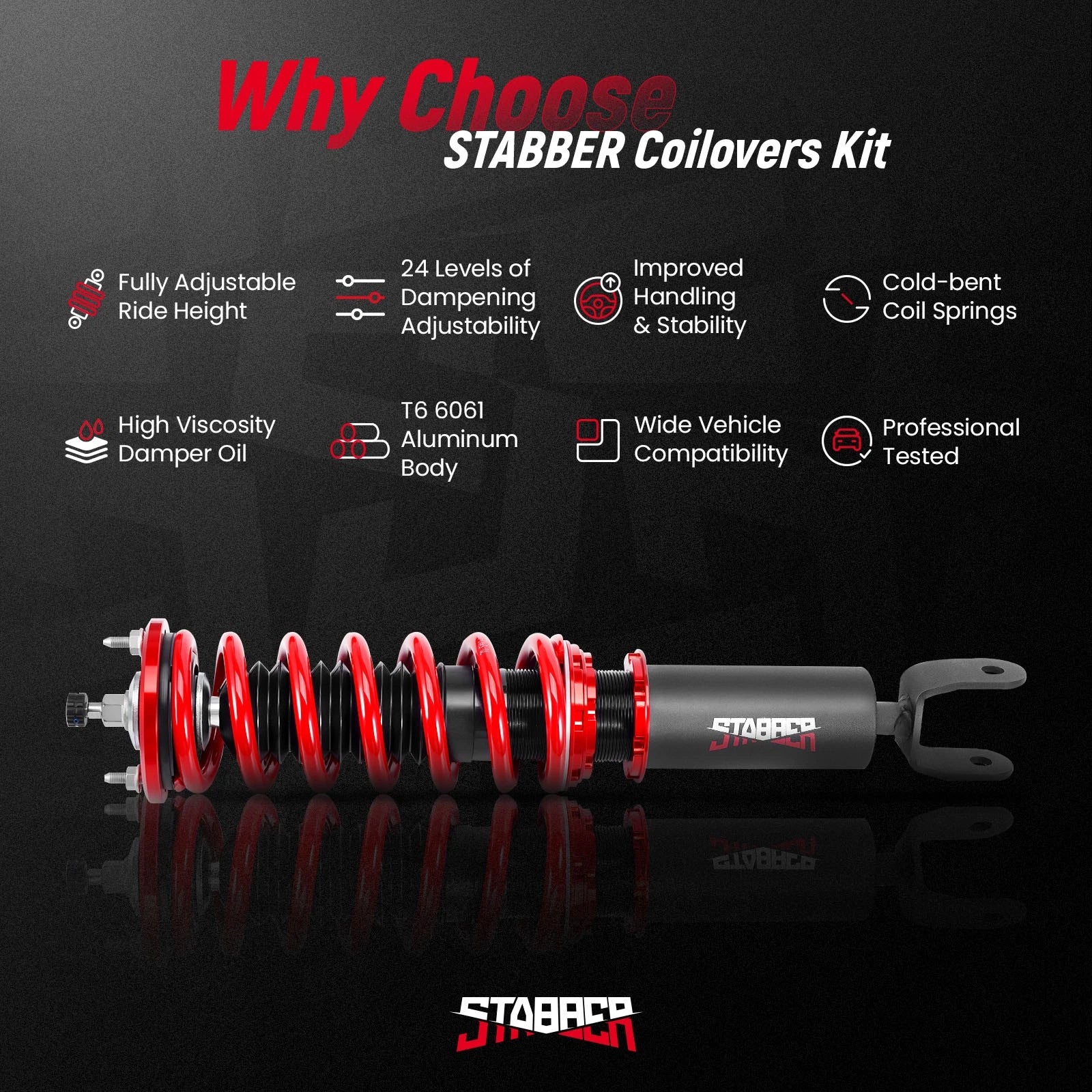 Stabber Coilover 24 Level Suspension Lowering Kit for Nissan 300ZX (1990–1996)
