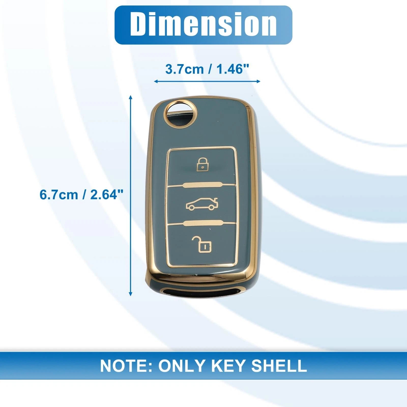 Silicone Key Fob Case Cover for Volkswagen Tiguan (2010–2017) - Blue