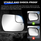 Right Passenger Side Convex Mirror Glass w/ Power Heated for Toyota Sienna (2014–2020)