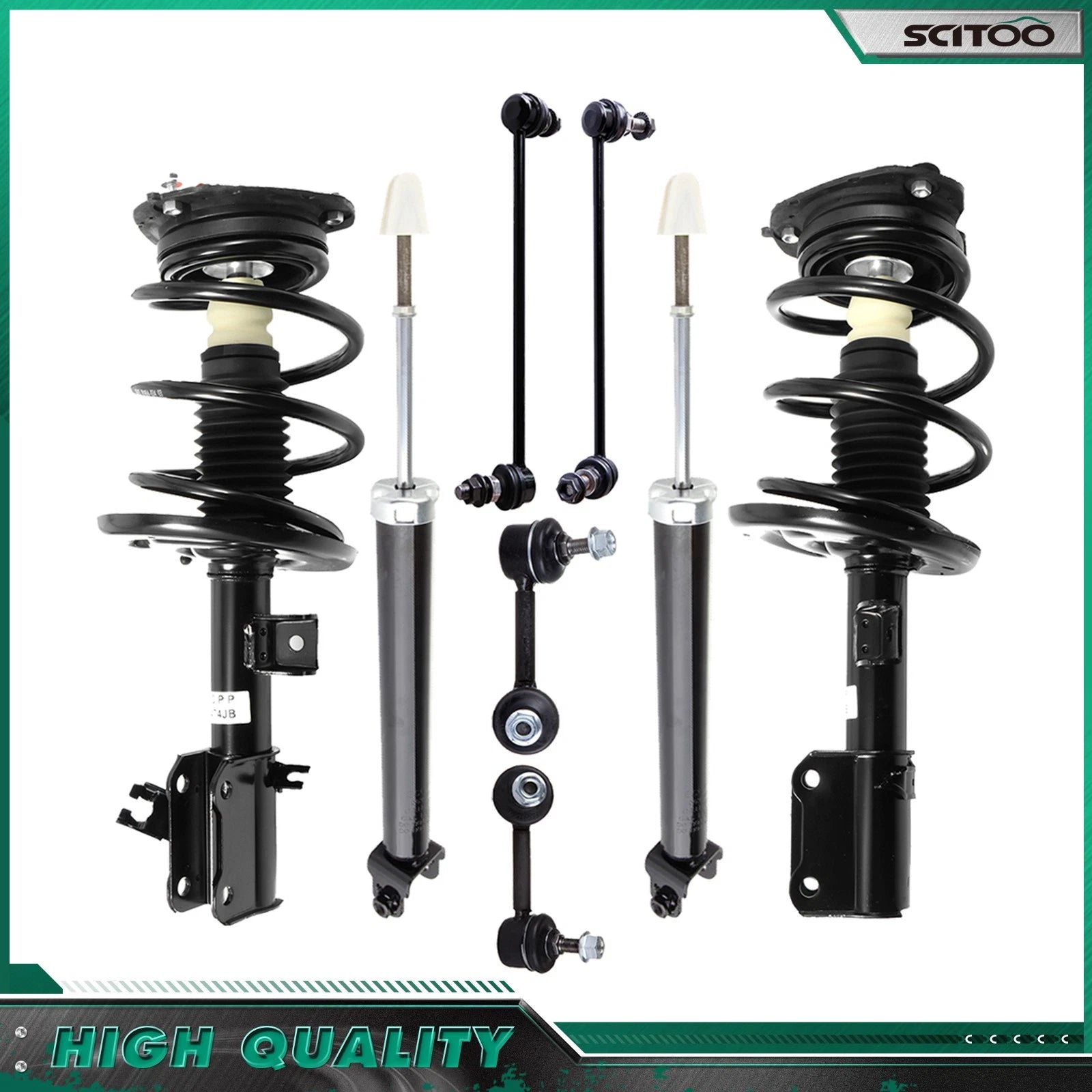 Set of 4 Strut Spring Assembly & Sway Bar Link Kit for Nissan Altima (2007–2012)
