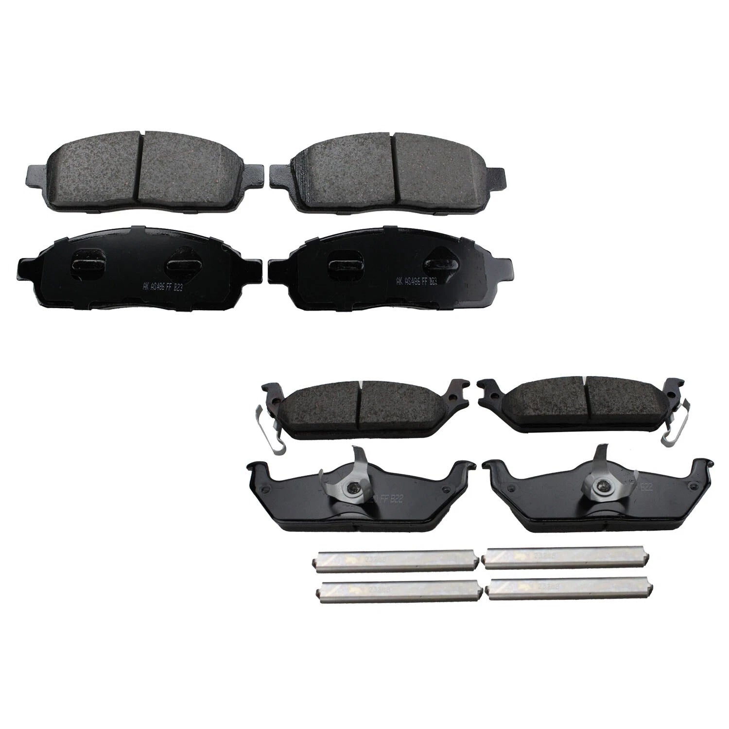 Set of 4 Akebono ProACT Ceramic Brake Pads for Ford F-150, Lincoln Mark LT (2004–2008)