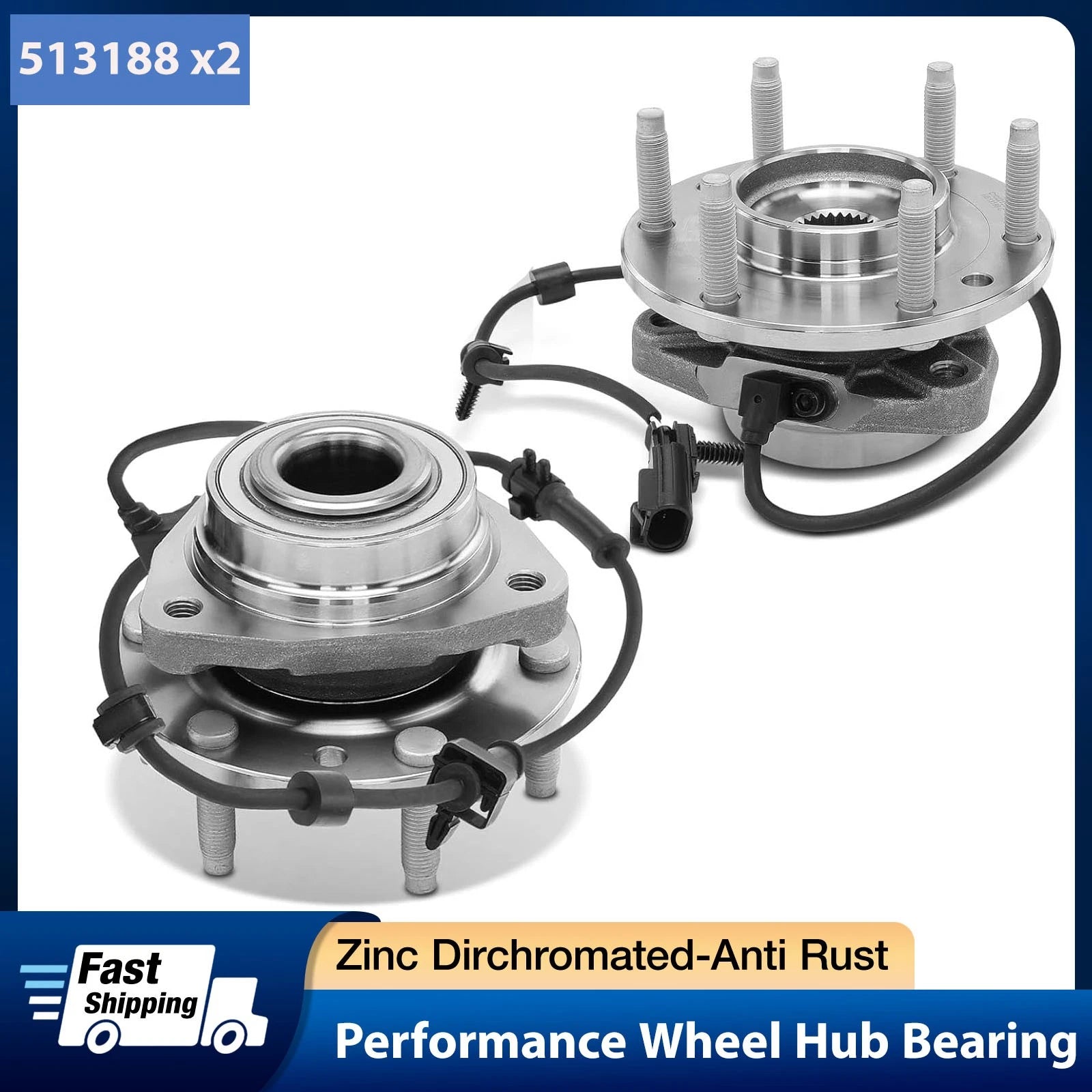 Front Pair Wheel Hub Bearing Assembly for GMC Envoy Chevy Trailblazer (2002–2009)
