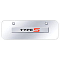Chrome Name on Chrome Mini License Plate - Officially Licensed for Type S