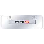 Chrome Name on Chrome Mini License Plate - Officially Licensed for Type S