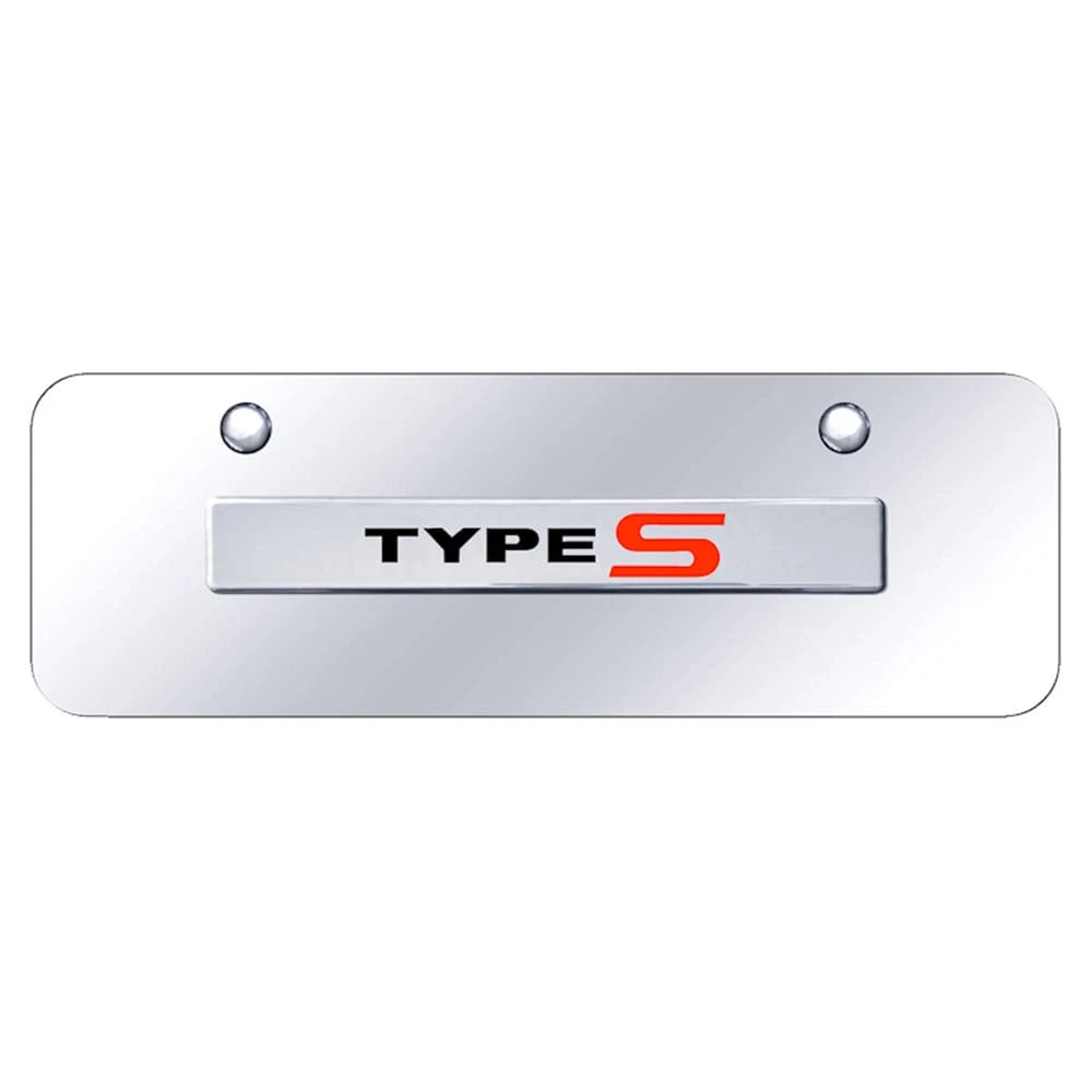 Chrome Name on Chrome Mini License Plate - Officially Licensed for Type S
