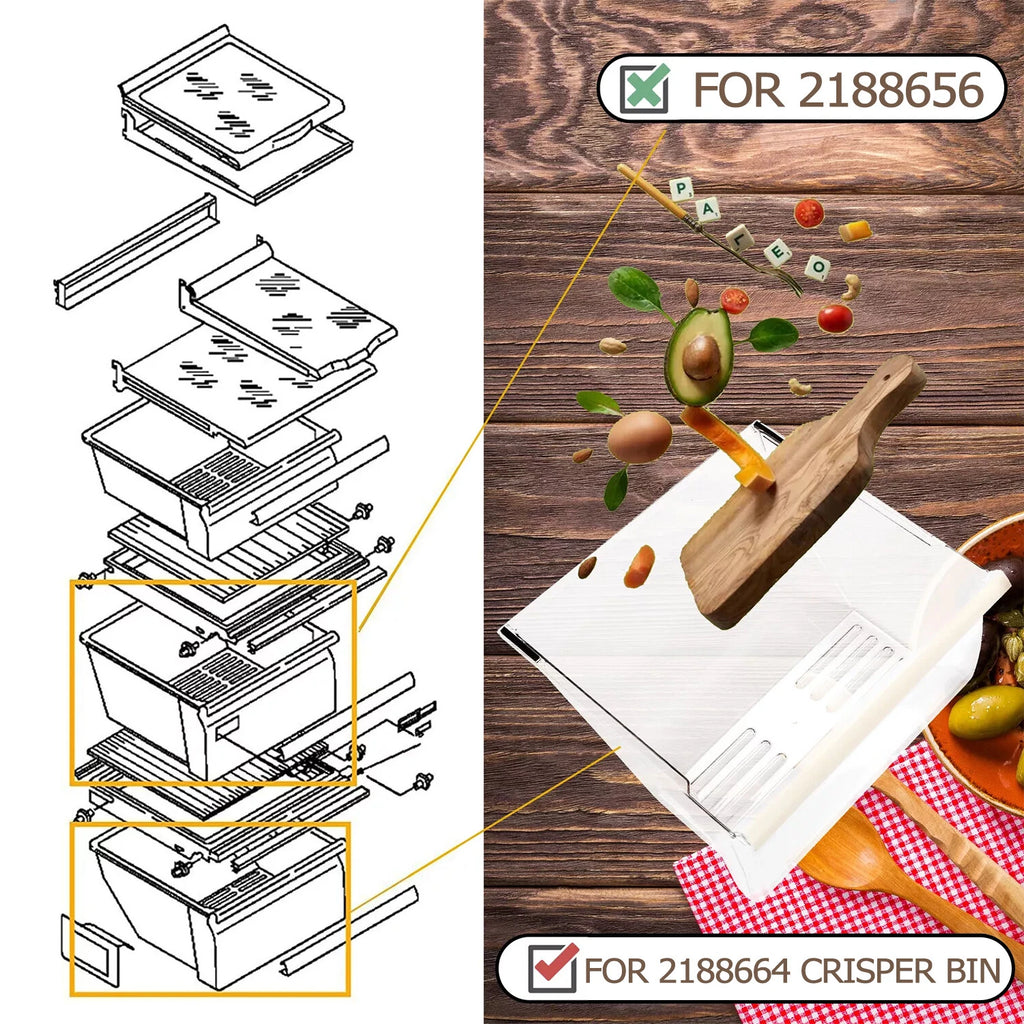 Crisper Pan Bottom Drawer for Whirlpool Refrigerator (WP2188664, 2188664)