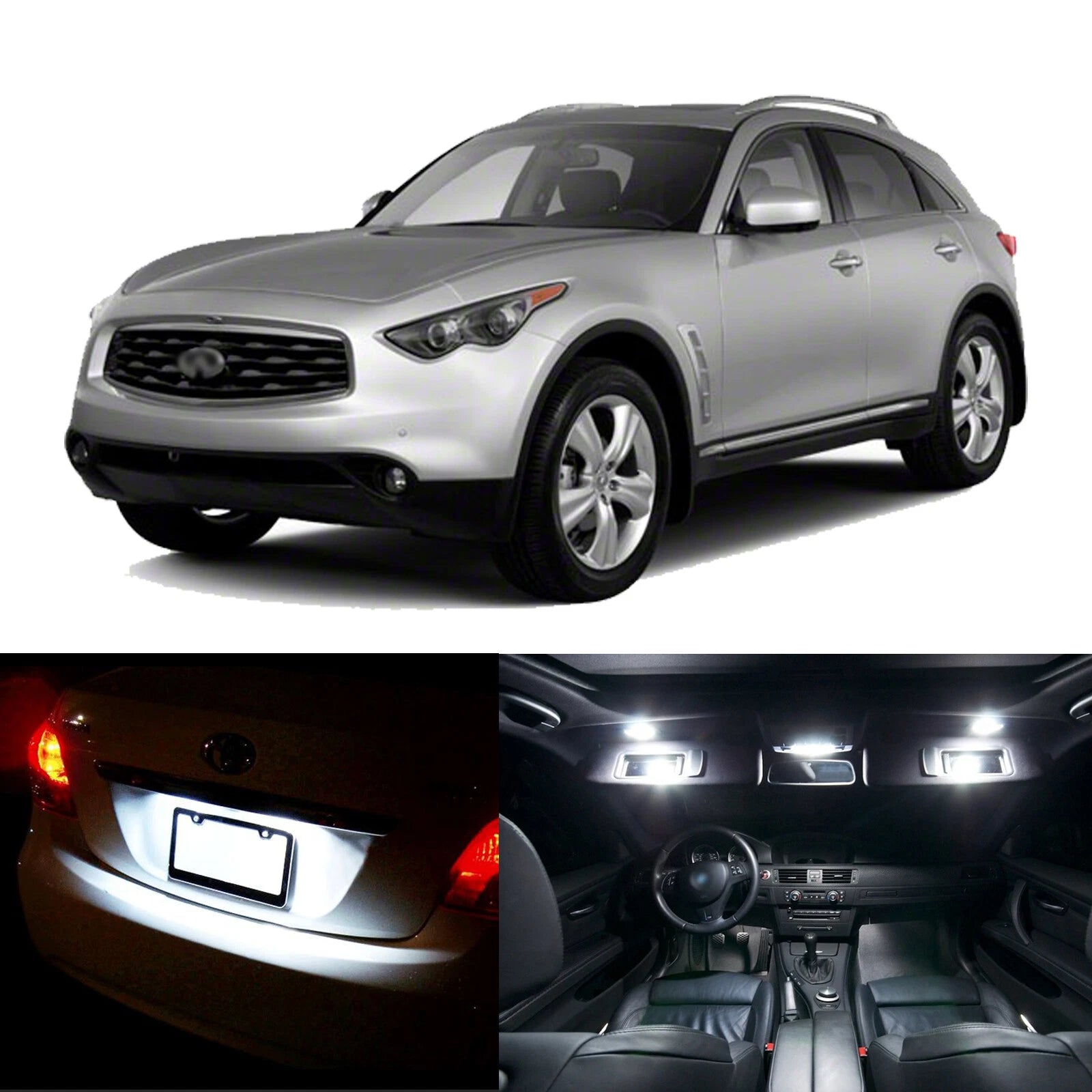 White LED Interior Light Kit for Infiniti FX35 FX37 FX50 QX70 (2009–2019)
