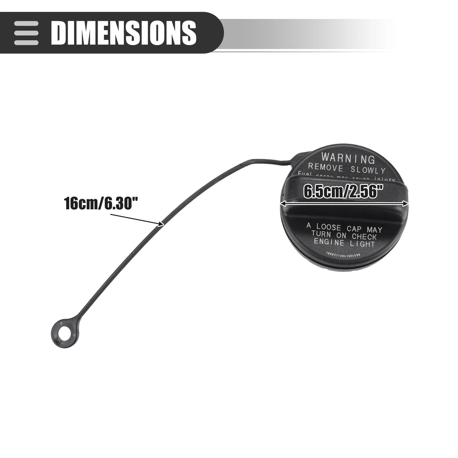 Gas Cap for Subaru Outback (2010–2012) No. 42031AJ000 Black Plastic