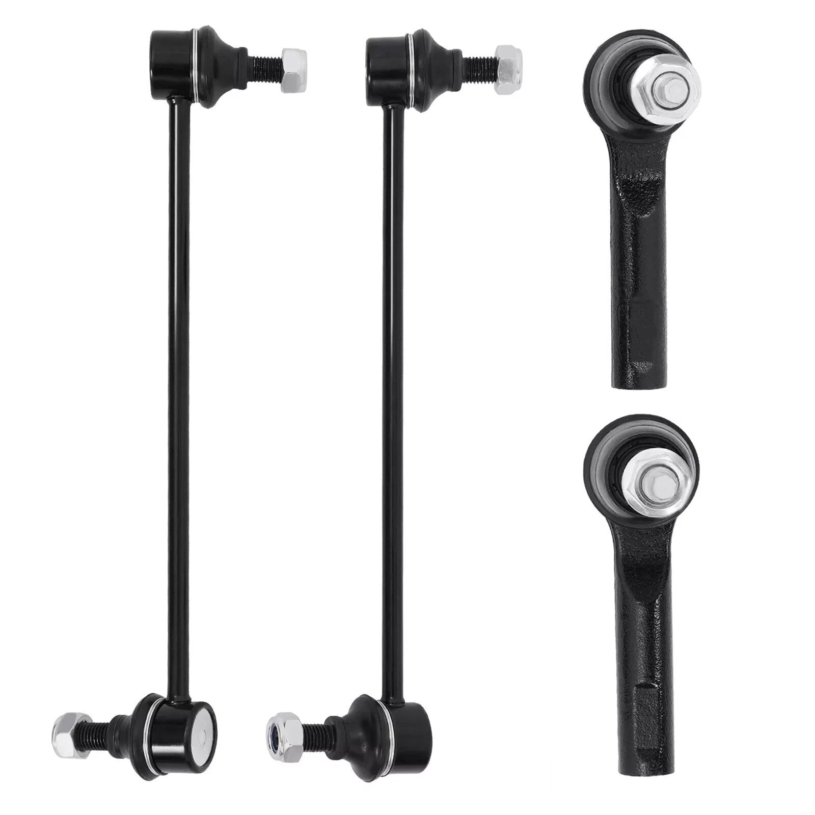 4X Front Stabilizer Sway Bar End Links & Outer Tie Rod Kit for Equinox (2010–2017)