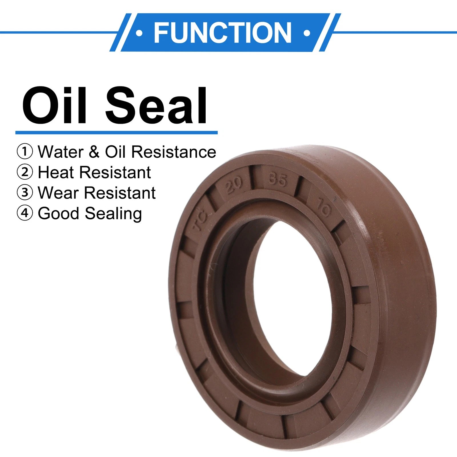 2X Oil Seal Rotary Shaft Seal FKM Rubber 20x35x10mm for Various Models