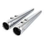Chrome 4" Slip-On Megaphone Mufflers Exhaust Pipes for Harley Touring (1995–2016)