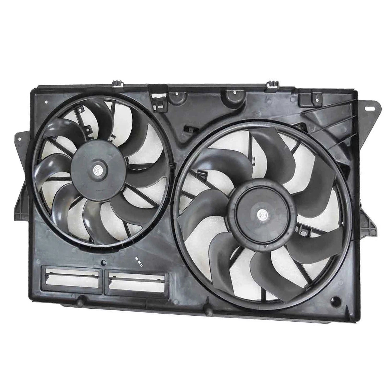 Radiator Condenser Fan Assembly Replacement with Two Fans Side by Side for
