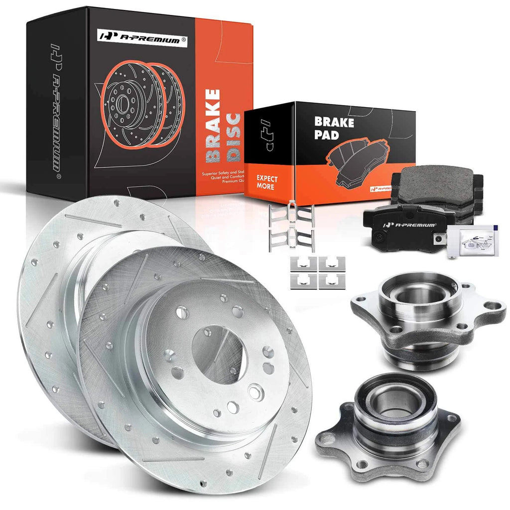 Rear Side Drilled Rotor & Brake Pads for Honda Element (2003–2011)