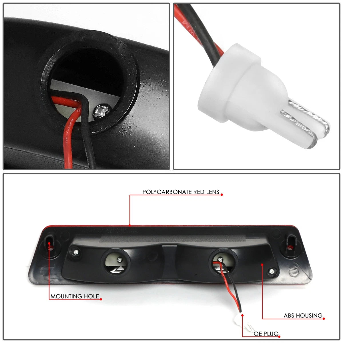 Full LED 3rd Tail Brake Light for Mustang Hatchback (1987–1993)