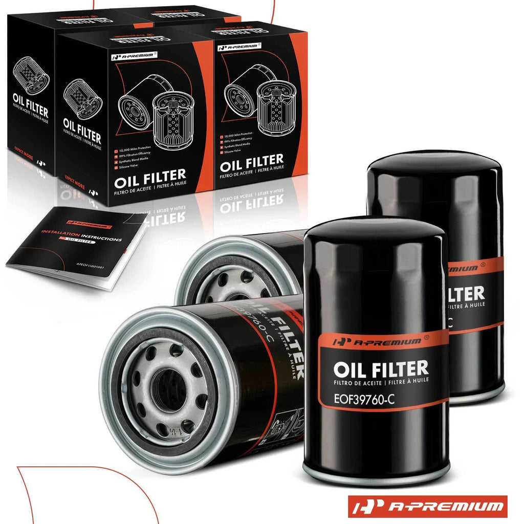 Set of 4 Engine Oil Filters for Ford F-600 (1992–1994) Ram 2500 3500 (2011–2023)