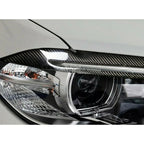 2 x Carbon Fiber Headlight Eyelids for BMW X5 F15, X6 F16 (2015-2018)