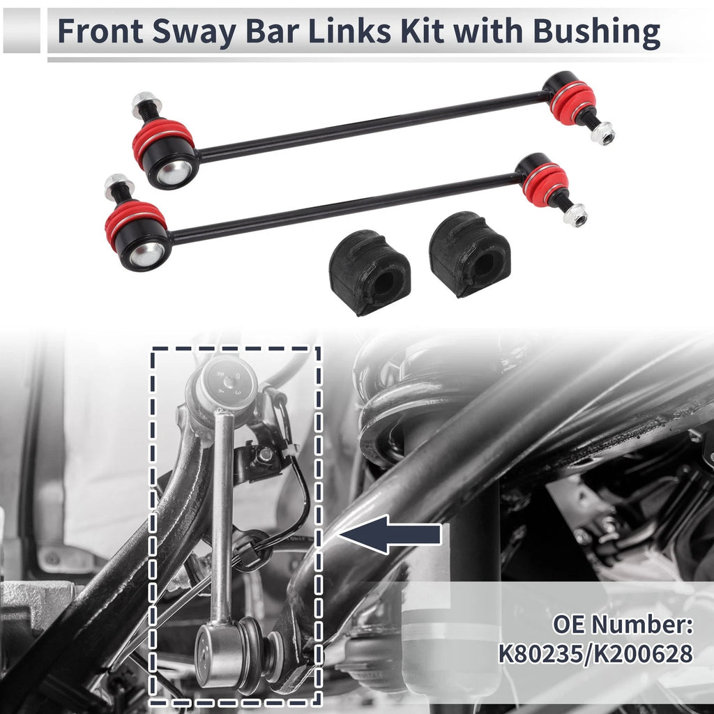 Set of 2 Front Stabilizer Bar Links with Bushings for Mazda 3 (2004–2009) No.K80235
