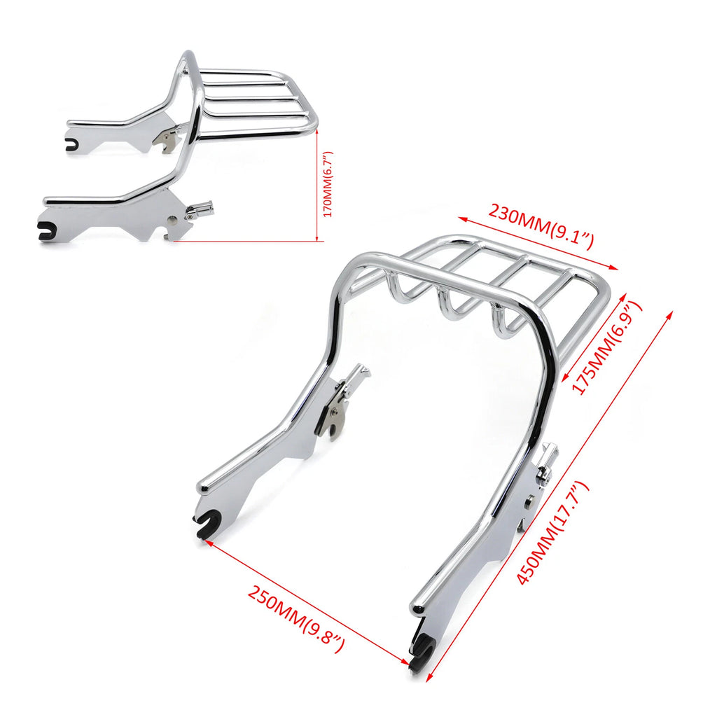 Chrome Luggage Rack for Harley FLDE FLHC FLHCS FLSL FXBB (2018–2023)