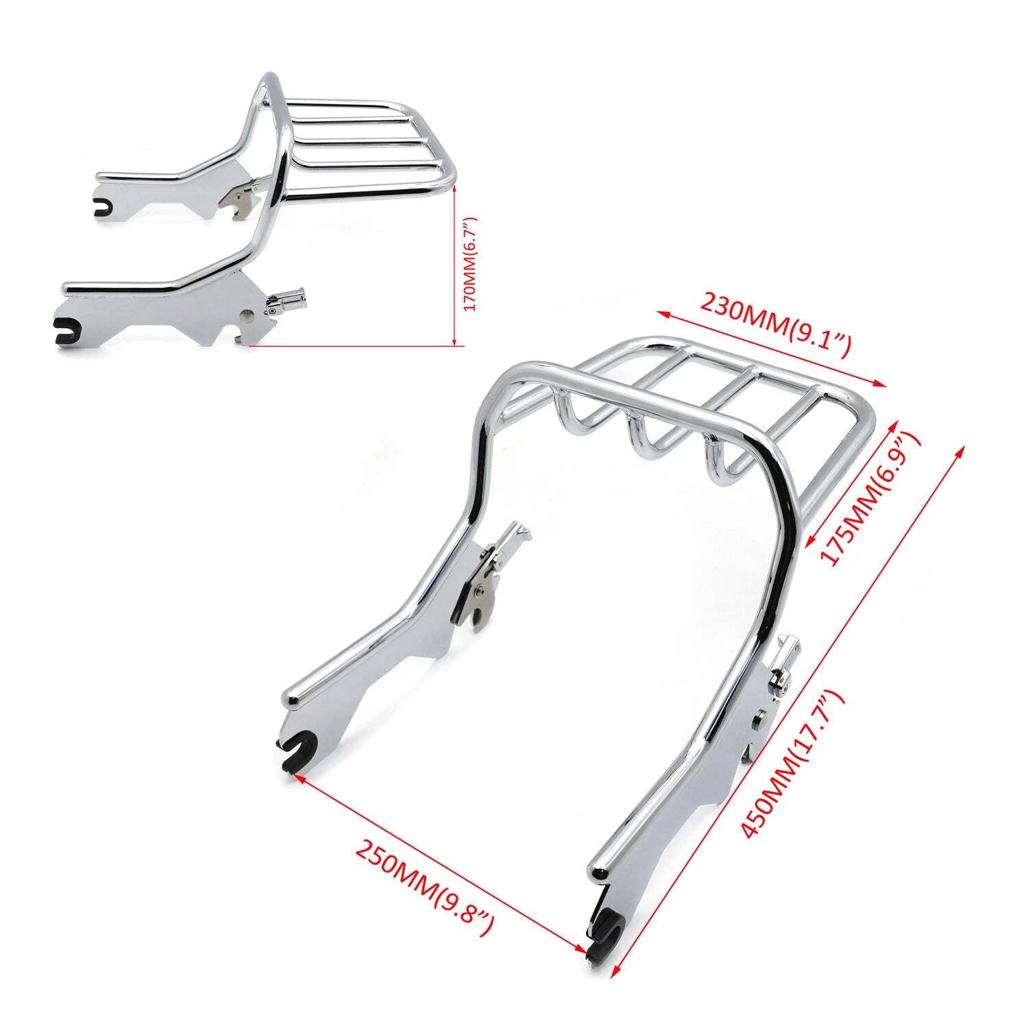 Chrome Luggage Rack for Harley FLDE FLHC FLHCS FLSL FXBB (2018–2023)