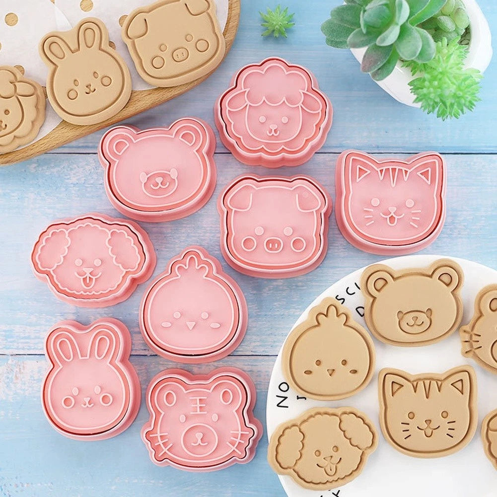 8 Piece Animal-Shaped Cookie Cutters for Baking