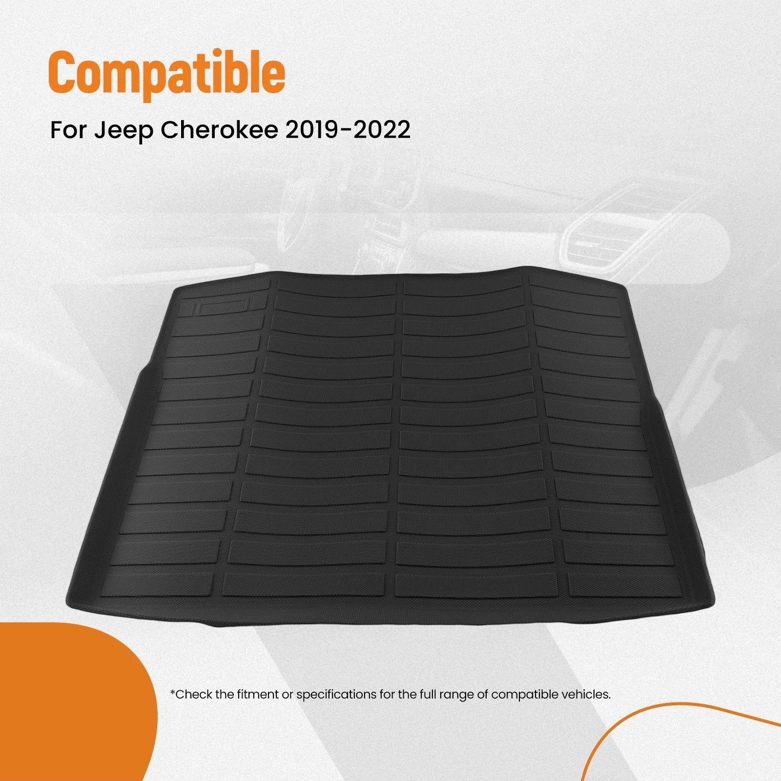 All-Weather Cargo Liner for Jeep Cherokee (2019–2022) TPE Black Mat