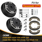 2 Rear Wheel Brake Hubs w/ Shoe Spring Kit for Kawasaki Mule 4000 4010 (2009–2023)