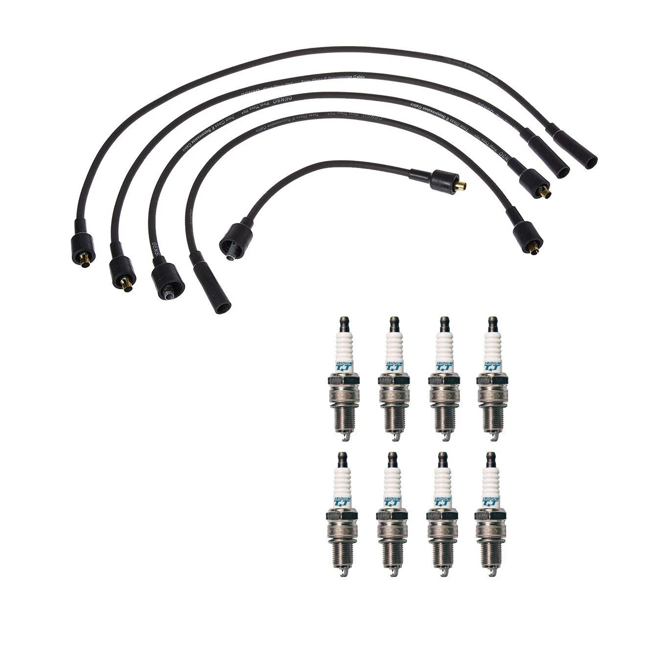 Denso Wire Set & 8 Iridium TT Spark Plugs for 5.2L 5.9L V8