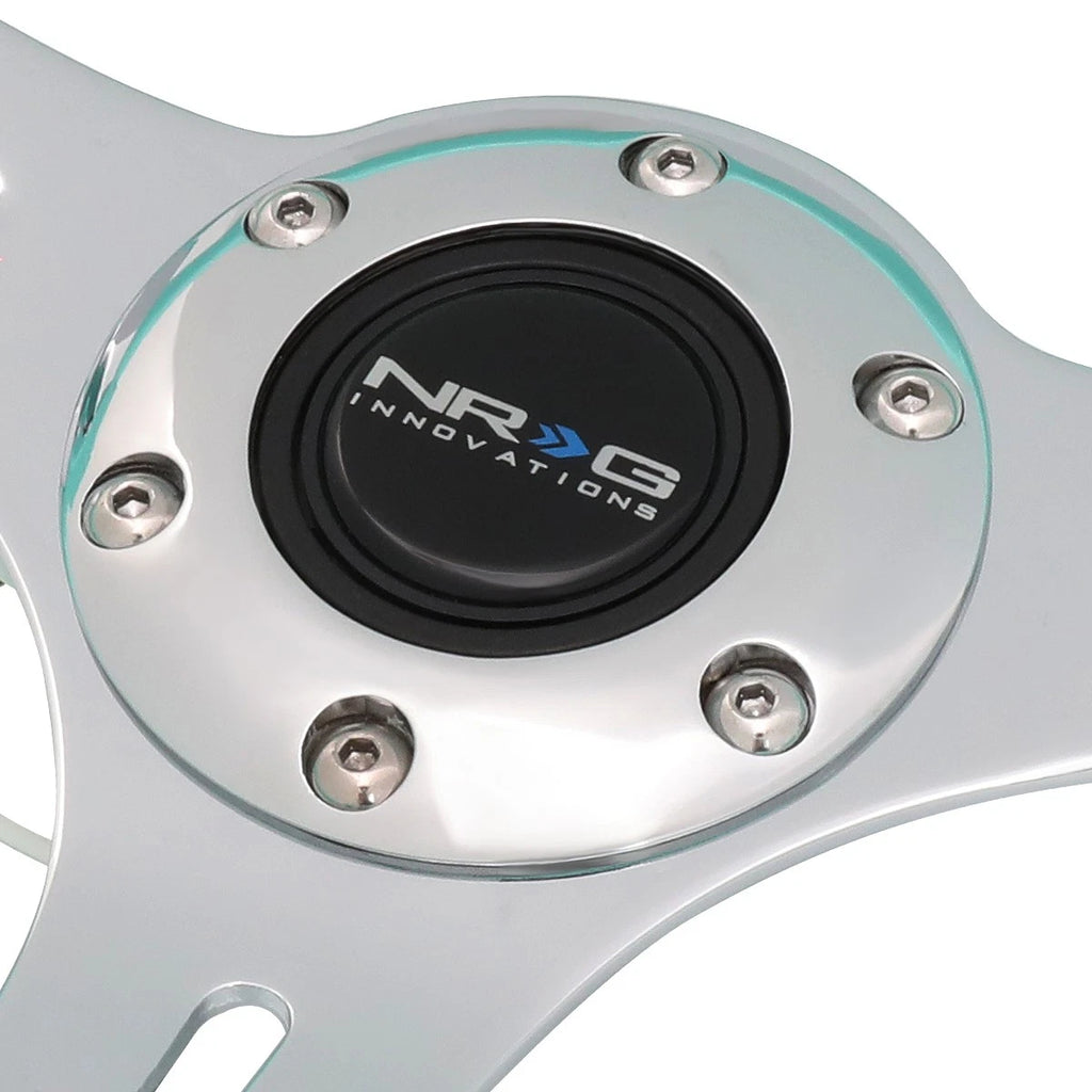 NRG 35cm Chrome Deep Dish Steering Wheel for Universal Fit (All Years)