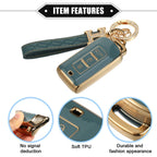 Remote Keyless Key Fob Cover Kit for Mitsubishi Outlander (2013–2021) TPU Blue
