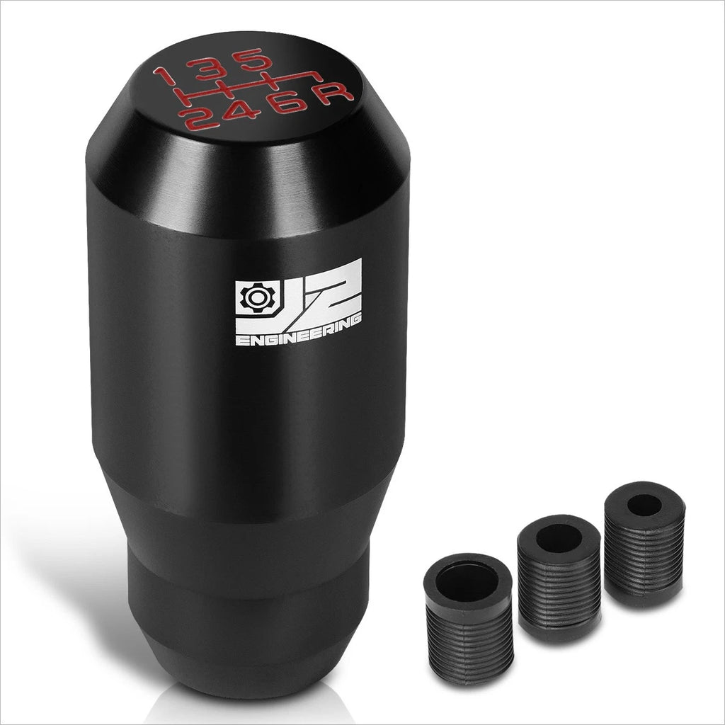 J2 Aluminum 6-Speed Manual Shift Knob for Universal Fit (Black)