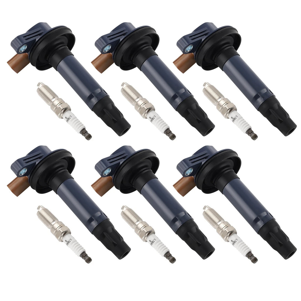 Set of 6 Ignition Coils + 6 Iridium Spark Plugs for Ford F-150 (2011–2016) V6 3.5L