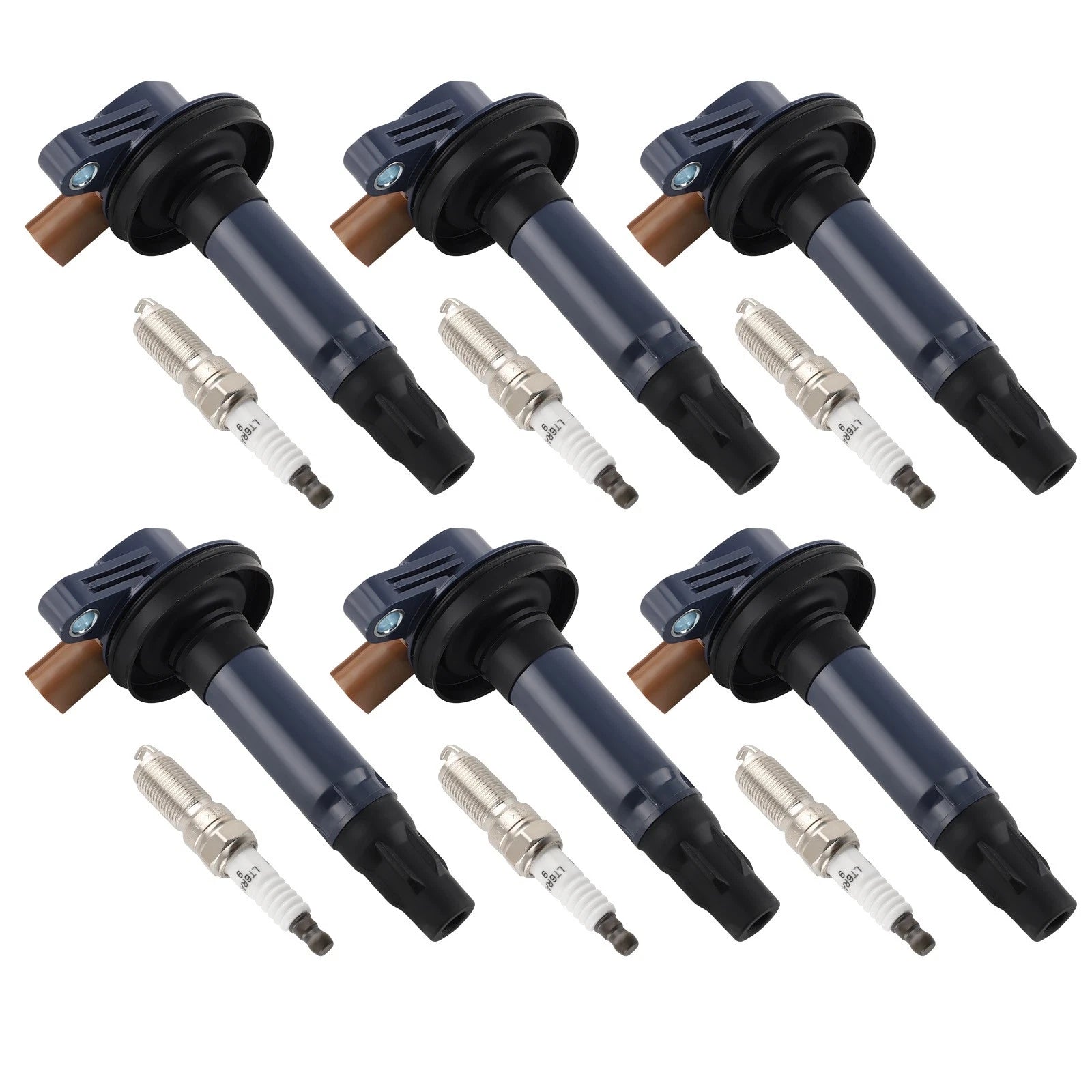 Set of 6 Ignition Coils + 6 Iridium Spark Plugs for Ford F-150 (2011–2016) V6 3.5L