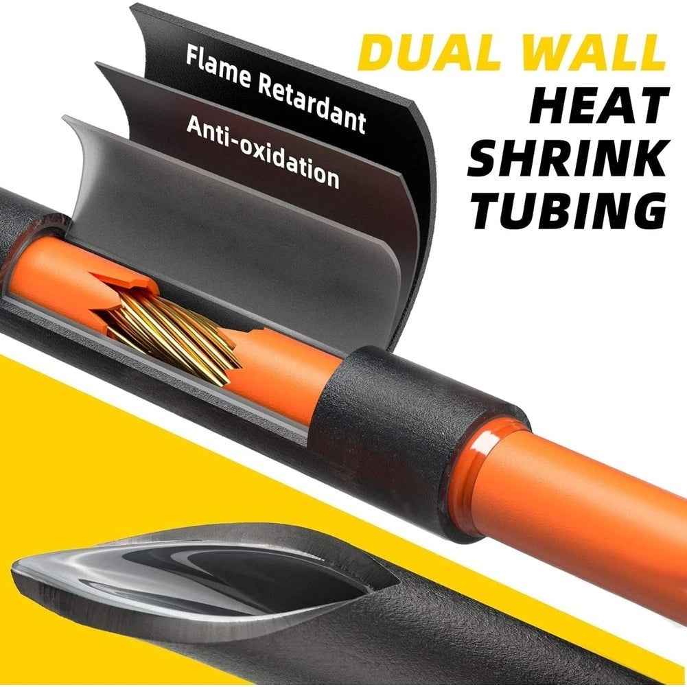 Heat Shrink Tube Kit 195 Pieces PVC 4:1 Flame Retardant Marine Grade