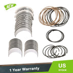 Main & Rod Bearings Kit w/ Piston Rings for Chevrolet LS Gen III IV V8 (4.8L, 5.3L)