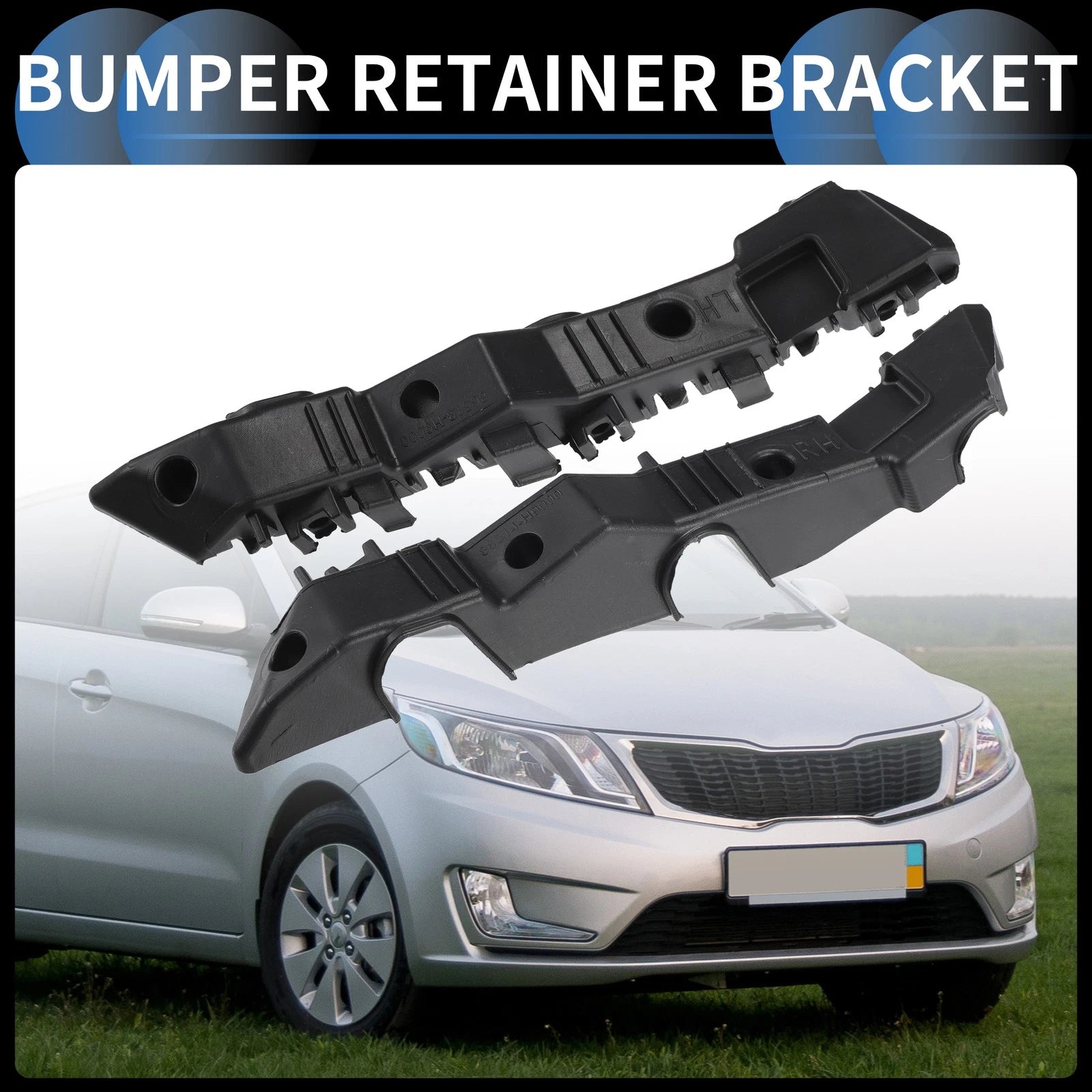 1 Pair Front Bumper Retainer Bracket No.86513H9000 for Kia Rio (2018–2020)