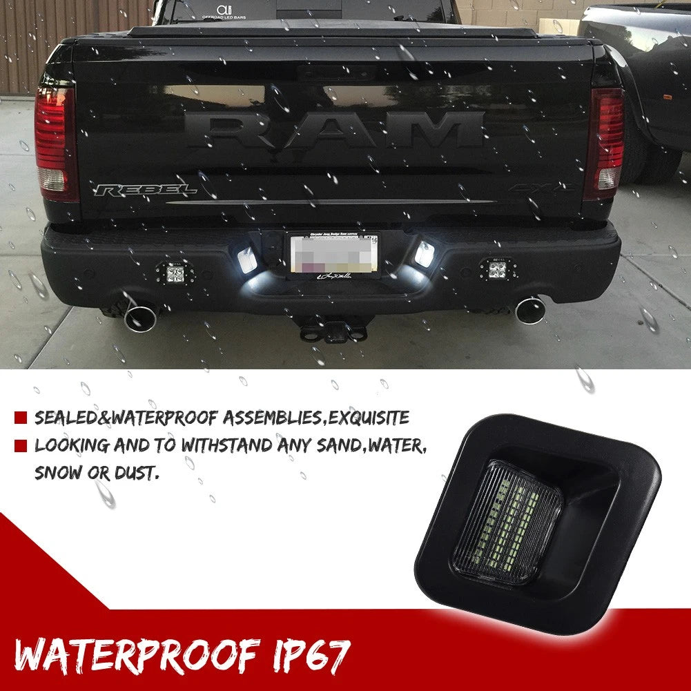2X White LED License Plate Lights for Dodge RAM 1500 2500 3500